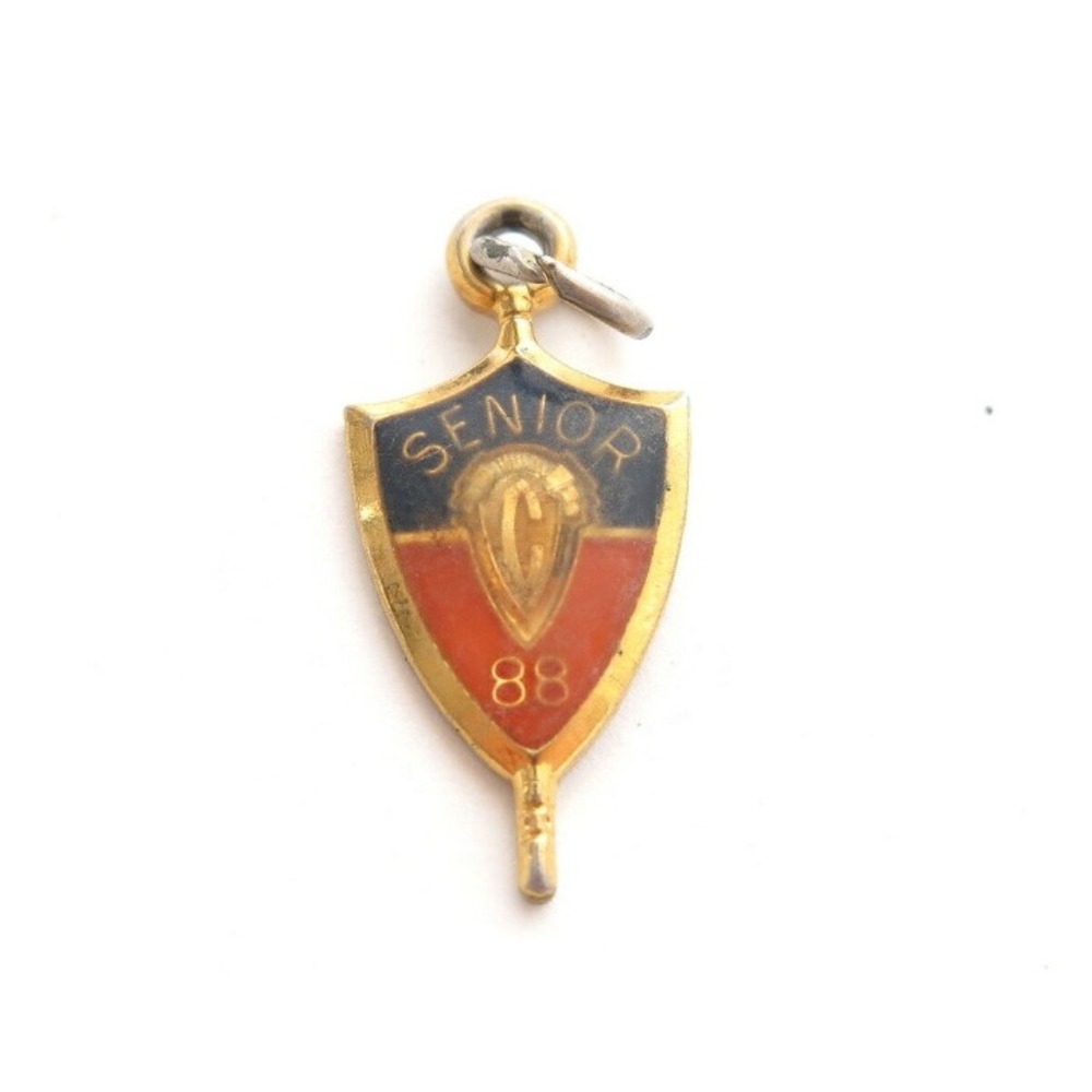 Vintage Senior‎ Gold Plated Resin 1988 High School Pendant